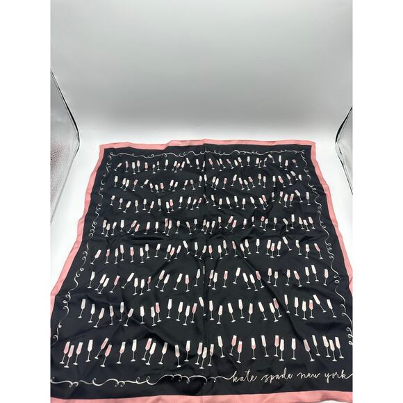 Kate Spade Clink Clink Silk Scarf NWT 20.5” Square - Picture 1 of 3